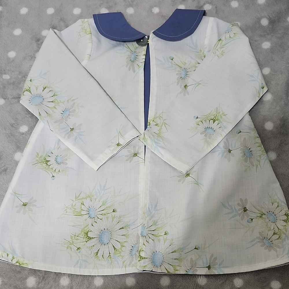 Handmads Floral Kids Jacket - White and Blue
